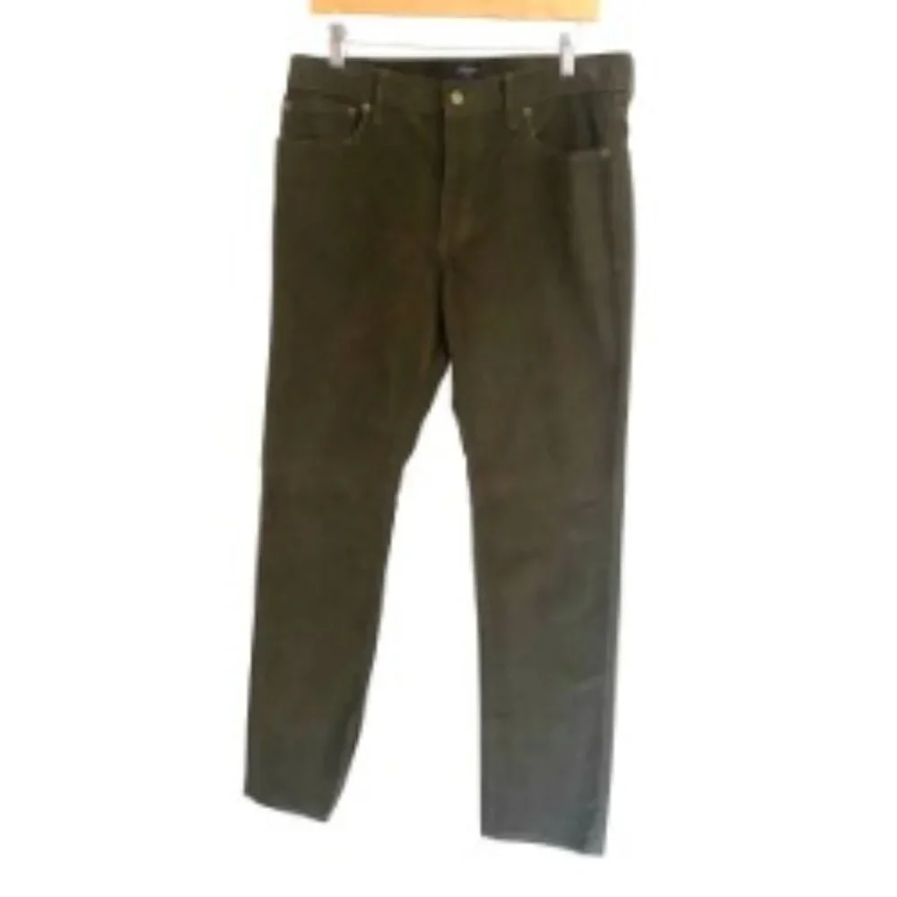 NWT J. Crew Slim Fit Corduroy Pant in Pure Olive 32 x 30